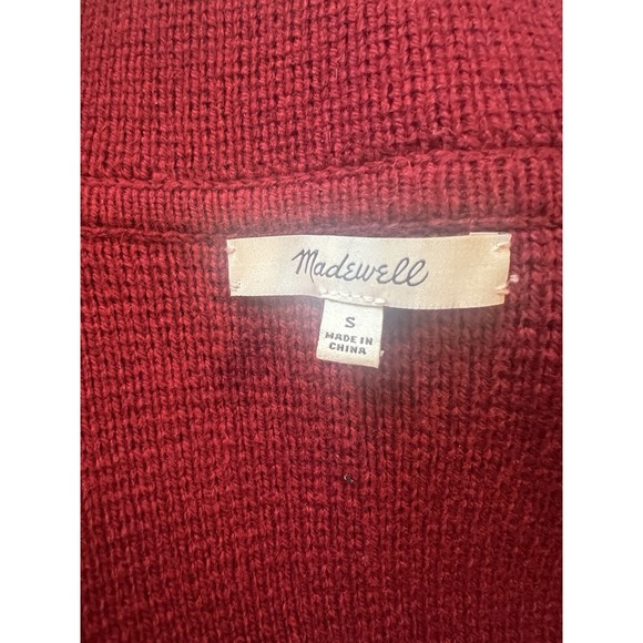 Madewell Sweater Blazer Jacket Red Burgundy Small Merino Wool - Picture 7 of 9